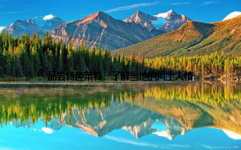 品尝特色菜肴, 了解当地的风土人情